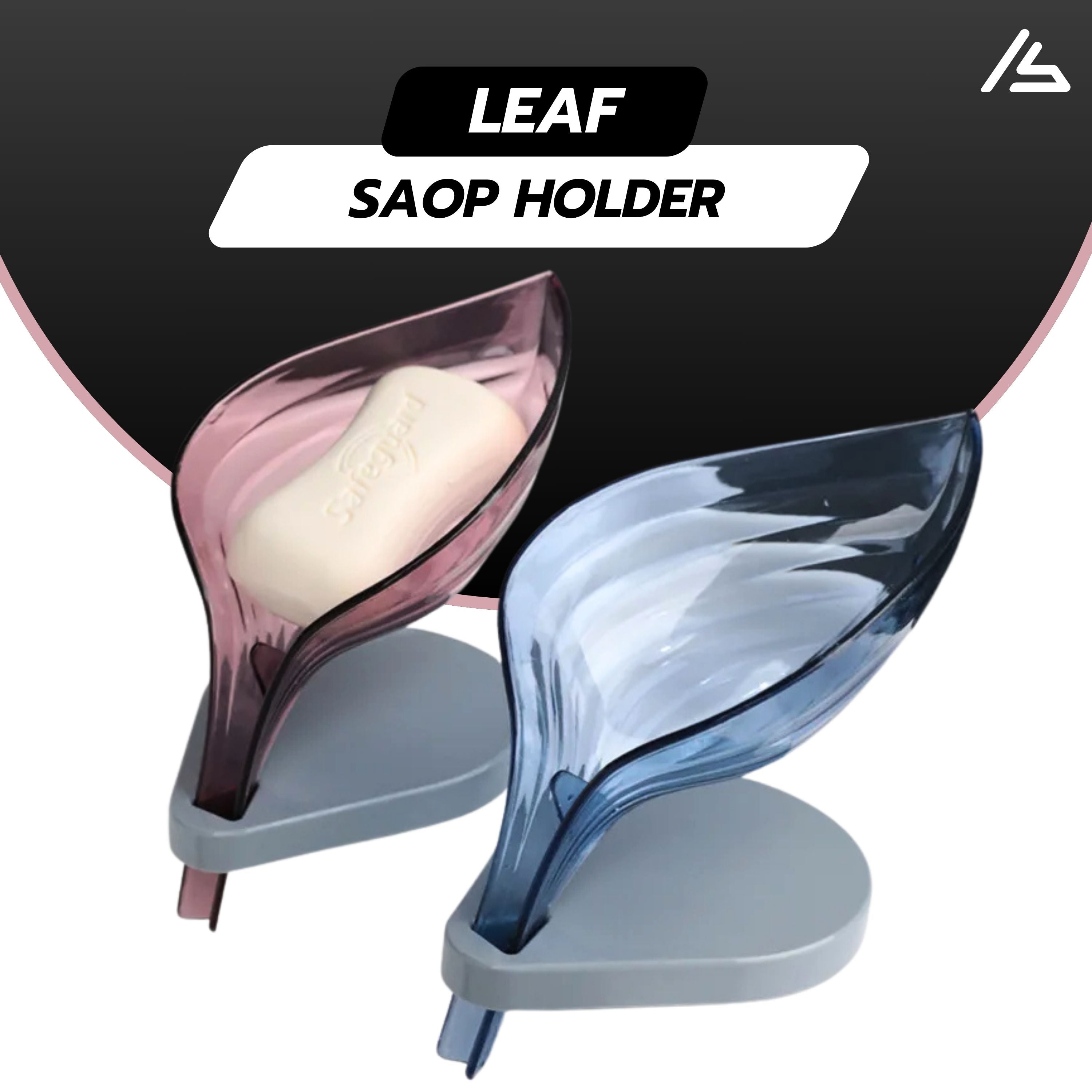 Creative Leaf Shape Self Draining Soap Holder – Plastic Soap Dish with Suction Cup, Decorative Drainage Soap Storage Tray Basket for Bathroom, Kitchen, Shower & Wash Basin, Easy Clean Soap Box (Random Colors)