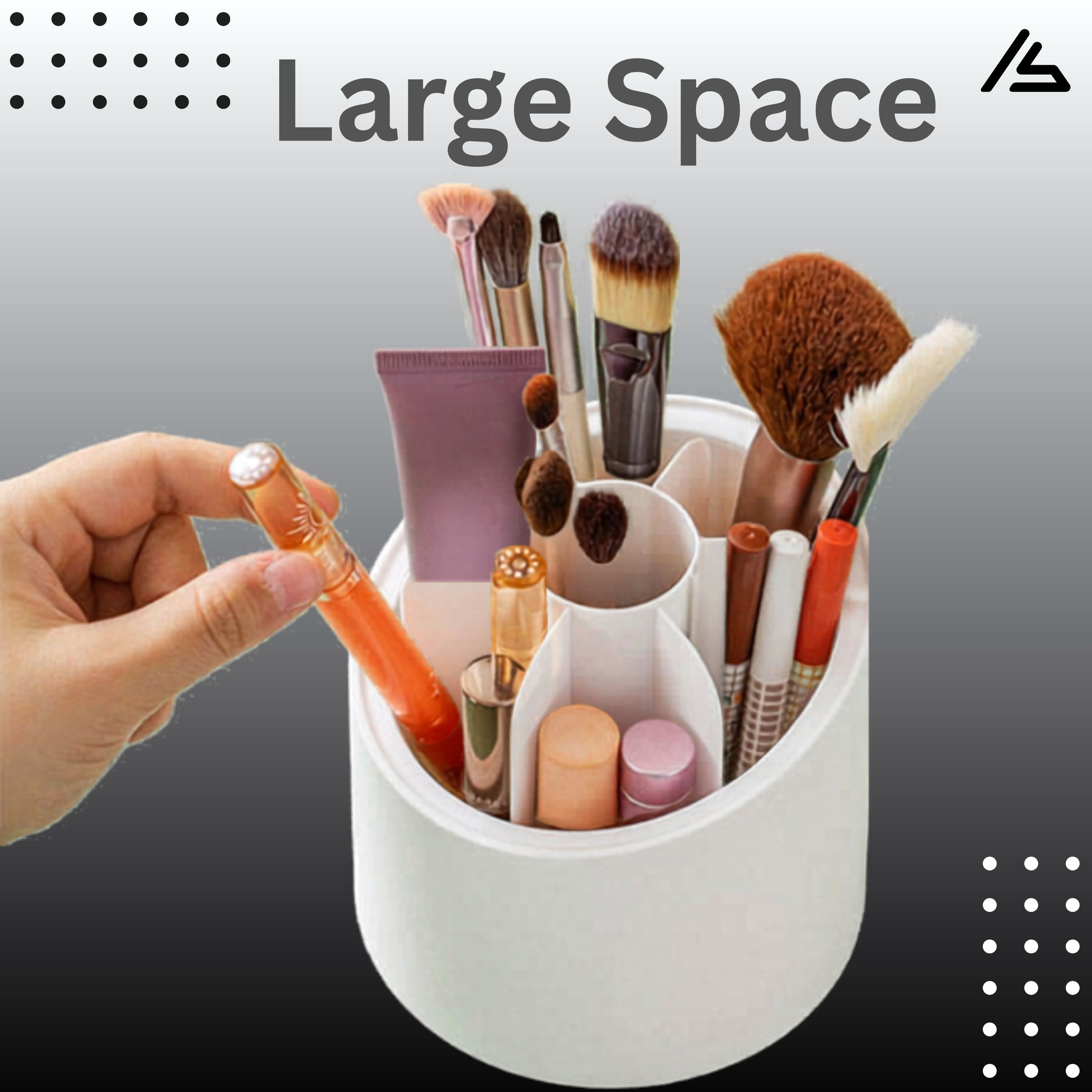 360° Rotating Makeup Organizer – Cosmetic Storage Tray with Dustproof Cover, Large Capacity Vanity Organizer for Makeup Brushes, Perfume & Jewellery, 7 Compartment Clear Desktop Display Stand