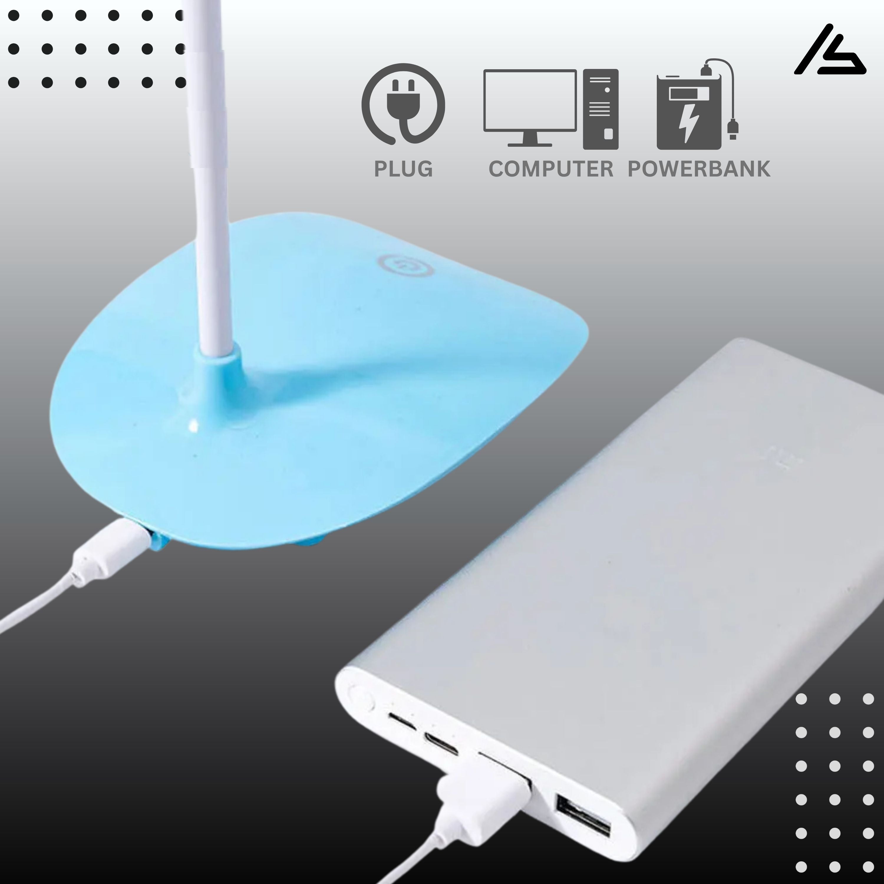 Bright Foldable Portable LED Desk Study Lamp – Rechargeable Battery USB Table Lamp, 360° Flexible Adjustable Arm Eye Protection Study Light with 3 Modes Dimmable Settings for Student Reading, Bedroom, Home Learning, Night Table & Decoration