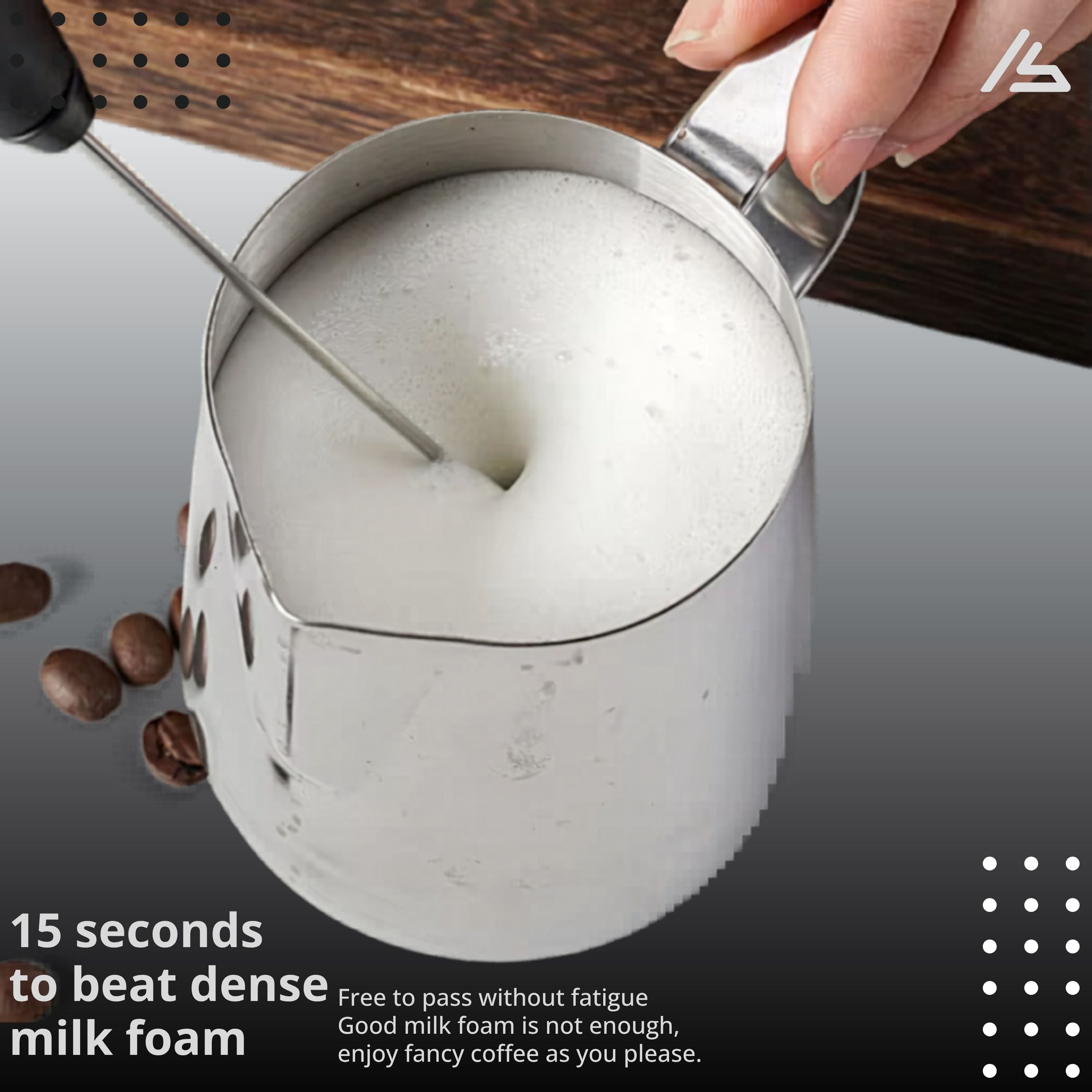 2 in 1 Rechargeable Coffee Beater & Egg Whisker – Electric Milk Frother & Coffee Foamer, Portable USB Handheld Mixer, High-Speed Mini Blender Drink Mixer for Latte, Cappuccino, Hot Chocolate, Eggs & Cake Beating (3-Speed Adjustable, Stainless Steel )