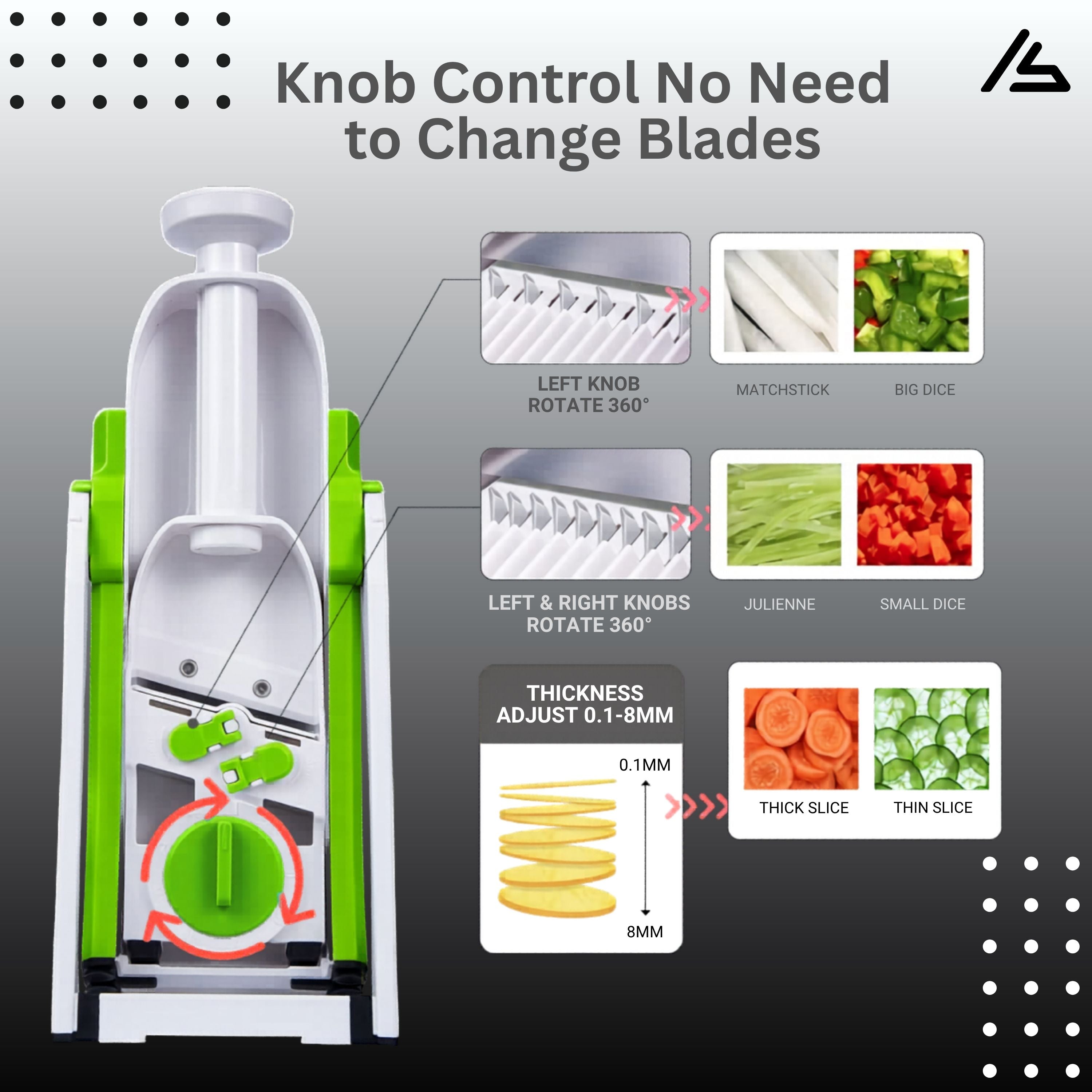 Mandoline Spring Slicer Vegetable & Fruit Cutter – 5 in 1 Manual Pump Brava Slicer & Dicer, Multifunctional High Quality ABS Vegetable & Fruit Slicer, 40+ Thickness Adjuster, Meal Prep Cutter, Precision Slicing & Cutting Tool